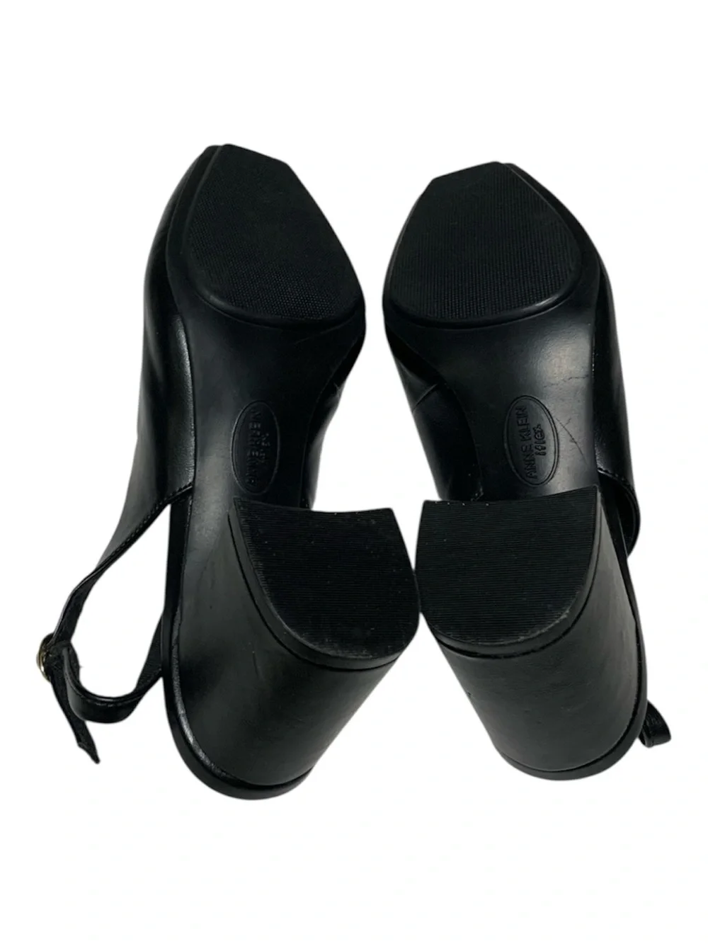 Anne Klein Black Slingback Square-Toe Heels